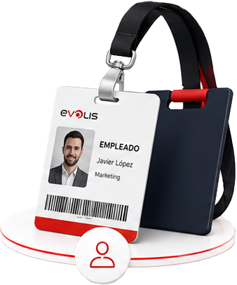Credenciales corporativas para empleados, control de acceso y visitantes